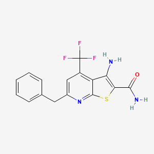 3-Amino-6-benzyl-4-(trifluoromethyl)thieno[2,3-b]pyridine-2-carboxamide