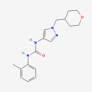 B2807146 1-(1-((tetrahydro-2H-pyran-4-yl)methyl)-1H-pyrazol-4-yl)-3-(o-tolyl)urea CAS No. 1705996-23-1