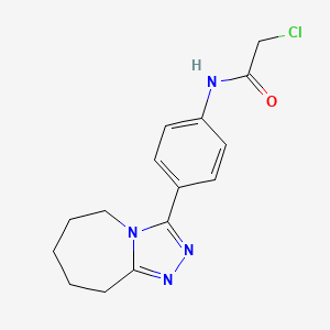 2-chloro-N-(4-{5H,6H,7H,8H,9H-[1,2,4]triazolo[4,3-a]azepin-3-yl}phenyl)acetamide
