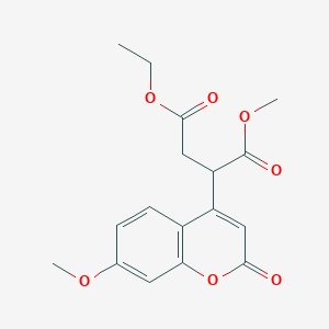 molecular formula C17H18O7 B2807154 4-ethyl 1-methyl 2-(7-methoxy-2-oxo-2H-chromen-4-yl)butanedioate CAS No. 1092317-33-3
