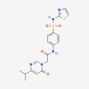 molecular formula C18H19N5O4S2 B2807164 2-(4-isopropyl-6-oxopyrimidin-1(6H)-yl)-N-(4-(N-(thiazol-2-yl)sulfamoyl)phenyl)acetamide CAS No. 1203222-04-1