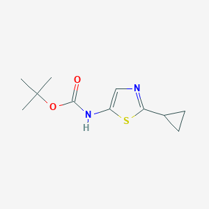 molecular formula C11H16N2O2S B2807182 tert-Butyl (2-cyclopropylthiazol-5-yl)carbamate CAS No. 1936303-70-6