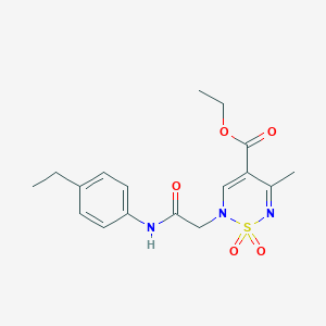 molecular formula C17H21N3O5S B2807183 ethyl 2-{2-[(4-ethylphenyl)amino]-2-oxoethyl}-5-methyl-2H-1,2,6-thiadiazine-4-carboxylate 1,1-dioxide CAS No. 1291834-47-3
