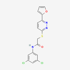 molecular formula C16H11Cl2N3O2S B2807184 N-(3,5-dichlorophenyl)-2-{[6-(furan-2-yl)pyridazin-3-yl]sulfanyl}acetamide CAS No. 923061-26-1