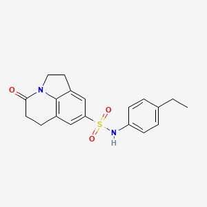 molecular formula C19H20N2O3S B2807198 N-(4-ethylphenyl)-4-oxo-1,2,5,6-tetrahydro-4H-pyrrolo[3,2,1-ij]quinoline-8-sulfonamide CAS No. 898462-88-9