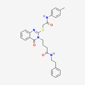4-(4-oxo-2-((2-oxo-2-(p-tolylamino)ethyl)thio)quinazolin-3(4H)-yl)-N-phenethylbutanamide