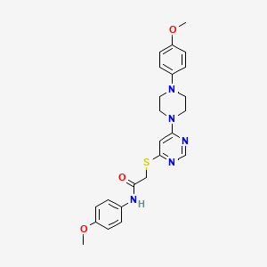 molecular formula C24H27N5O3S B2807219 N-(4-methoxyphenyl)-2-({6-[4-(4-methoxyphenyl)piperazin-1-yl]pyrimidin-4-yl}sulfanyl)acetamide CAS No. 1251573-30-4