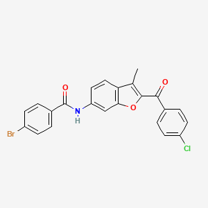 molecular formula C23H15BrClNO3 B2807223 4-bromo-N-[2-(4-chlorobenzoyl)-3-methyl-1-benzofuran-6-yl]benzamide CAS No. 923195-34-0