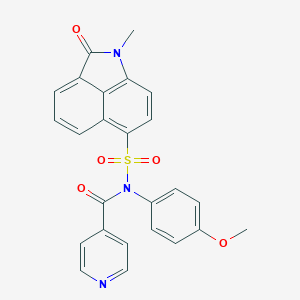 molecular formula C25H19N3O5S B280723 N-(4-methoxyphenyl)-N-[(1-methyl-2-oxo-1,2-dihydrobenzo[cd]indol-6-yl)sulfonyl]isonicotinamide 