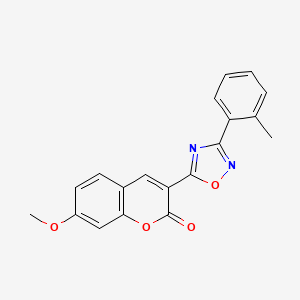 molecular formula C19H14N2O4 B2807237 7-methoxy-3-[3-(2-methylphenyl)-1,2,4-oxadiazol-5-yl]-2H-chromen-2-one CAS No. 892756-11-5