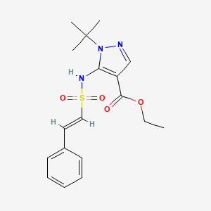 molecular formula C18H23N3O4S B2807257 ethyl 1-tert-butyl-5-(2-phenylethenesulfonamido)-1H-pyrazole-4-carboxylate CAS No. 2094955-27-6