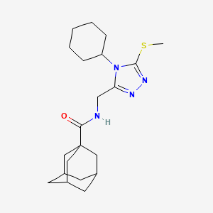 molecular formula C21H32N4OS B2807300 N-[(4-cyclohexyl-5-methylsulfanyl-1,2,4-triazol-3-yl)methyl]adamantane-1-carboxamide CAS No. 477304-15-7
