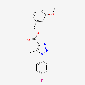 molecular formula C18H16FN3O3 B2807304 (3-methoxyphenyl)methyl 1-(4-fluorophenyl)-5-methyl-1H-1,2,3-triazole-4-carboxylate CAS No. 946353-56-6