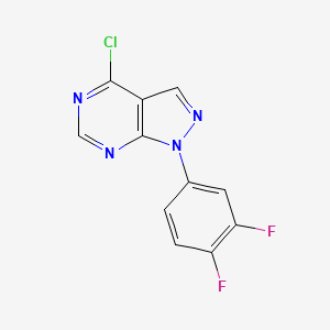 molecular formula C11H5ClF2N4 B2807308 4-chloro-1-(3,4-difluorophenyl)-1H-pyrazolo[3,4-d]pyrimidine CAS No. 919735-36-7