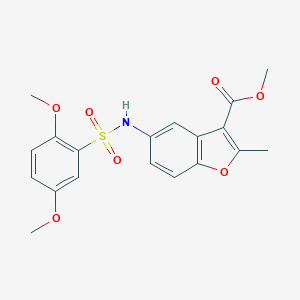 molecular formula C19H19NO7S B280733 Methyl 5-{[(2,5-dimethoxyphenyl)sulfonyl]amino}-2-methyl-1-benzofuran-3-carboxylate 