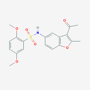 molecular formula C19H19NO6S B280734 N-(3-acetyl-2-methyl-1-benzofuran-5-yl)-2,5-dimethoxybenzenesulfonamide 