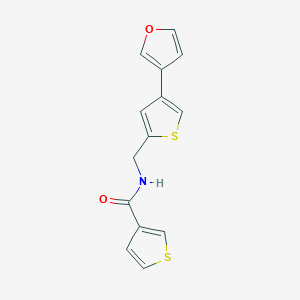 molecular formula C14H11NO2S2 B2807377 N-{[4-(furan-3-yl)thiophen-2-yl]methyl}thiophene-3-carboxamide CAS No. 2379997-68-7