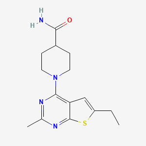 molecular formula C15H20N4OS B2807398 1-(6-Ethyl-2-methylthieno[2,3-d]pyrimidin-4-yl)piperidine-4-carboxamide CAS No. 876887-20-6