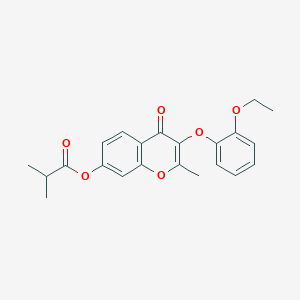 molecular formula C22H22O6 B2807399 3-(2-ethoxyphenoxy)-2-methyl-4-oxo-4H-chromen-7-yl 2-methylpropanoate CAS No. 637750-89-1