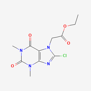 molecular formula C11H13ClN4O4 B2807474 ETHYL 2-(8-CHLORO-1,3-DIMETHYL-2,6-DIOXO-1,2,3,6-TETRAHYDRO-7H-PURIN-7-YL)ACETATE CAS No. 346638-16-2