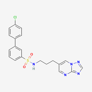 molecular formula C20H18ClN5O2S B2807484 N-(3-([1,2,4]triazolo[1,5-a]pyrimidin-6-yl)propyl)-4'-chloro-[1,1'-biphenyl]-3-sulfonamide CAS No. 2034525-66-9