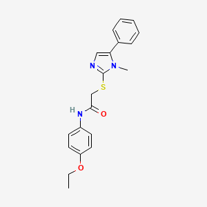 molecular formula C20H21N3O2S B2807495 N-(4-ethoxyphenyl)-2-[(1-methyl-5-phenyl-1H-imidazol-2-yl)sulfanyl]acetamide CAS No. 338426-28-1