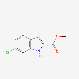 molecular formula C11H10ClNO2 B2807499 methyl 6-chloro-4-methyl-1H-indole-2-carboxylate CAS No. 1698700-02-5