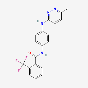 molecular formula C19H15F3N4O B2807502 N-(4-((6-methylpyridazin-3-yl)amino)phenyl)-2-(trifluoromethyl)benzamide CAS No. 1207022-71-6