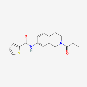 molecular formula C17H18N2O2S B2807504 N-(2-propanoyl-1,2,3,4-tetrahydroisoquinolin-7-yl)thiophene-2-carboxamide CAS No. 955707-35-4