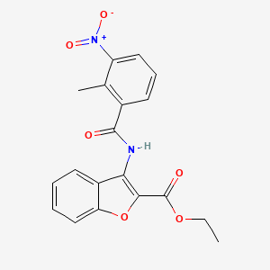 molecular formula C19H16N2O6 B2807514 Ethyl 3-(2-methyl-3-nitrobenzamido)benzofuran-2-carboxylate CAS No. 887888-52-0