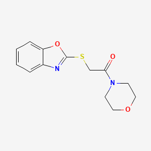 molecular formula C13H14N2O3S B2807549 2-(1,3-Benzoxazol-2-ylsulfanyl)-1-(morpholin-4-yl)ethan-1-one CAS No. 393519-00-1
