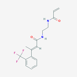 molecular formula C16H17F3N2O2 B2807551 n-[2-(Prop-2-enamido)ethyl]-3-[2-(trifluoromethyl)phenyl]but-2-enamide CAS No. 1436370-04-5