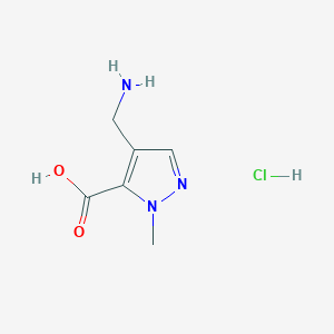 molecular formula C6H10ClN3O2 B2807563 4-(Aminomethyl)-1-methyl-1H-pyrazole-5-carboxylic acid hydrochloride CAS No. 2095409-51-9
