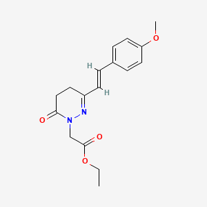 molecular formula C17H20N2O4 B2807573 ethyl 2-[3-(4-methoxystyryl)-6-oxo-5,6-dihydro-1(4H)-pyridazinyl]acetate CAS No. 1164457-83-3