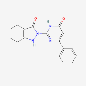 2-(6-oxo-4-phenyl-1,6-dihydro-2-pyrimidinyl)-1,2,4,5,6,7-hexahydro-3H-indazol-3-one