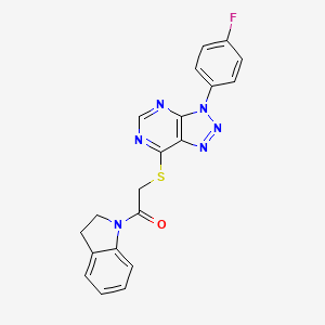 2-((3-(4-fluorophenyl)-3H-[1,2,3]triazolo[4,5-d]pyrimidin-7-yl)thio)-1-(indolin-1-yl)ethanone