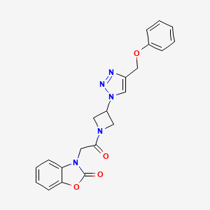 3-(2-oxo-2-(3-(4-(phenoxymethyl)-1H-1,2,3-triazol-1-yl)azetidin-1-yl)ethyl)benzo[d]oxazol-2(3H)-one