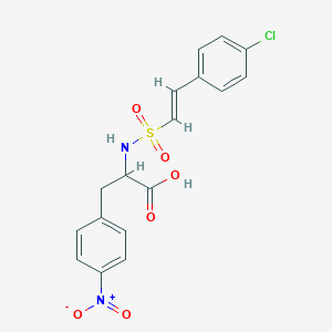 2-[[(E)-2-(4-Chlorophenyl)ethenyl]sulfonylamino]-3-(4-nitrophenyl)propanoic acid