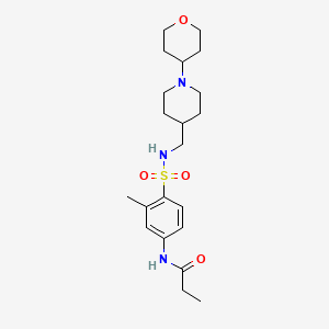 N-(3-methyl-4-(N-((1-(tetrahydro-2H-pyran-4-yl)piperidin-4-yl)methyl)sulfamoyl)phenyl)propionamide