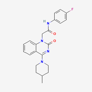 molecular formula C22H23FN4O2 B2807602 N-(4-fluorophenyl)-2-[4-(4-methylpiperidin-1-yl)-2-oxo-1,2-dihydroquinazolin-1-yl]acetamide CAS No. 1251671-68-7