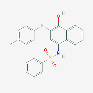 molecular formula C24H21NO3S2 B280763 N-{3-[(2,4-dimethylphenyl)sulfanyl]-4-hydroxy-1-naphthyl}benzenesulfonamide 