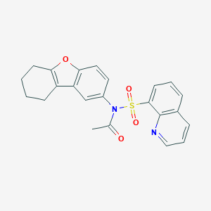 molecular formula C23H20N2O4S B280764 N-(8-QUINOLINYLSULFONYL)-N-(6,7,8,9-TETRAHYDRODIBENZO[B,D]FURAN-2-YL)ACETAMIDE 