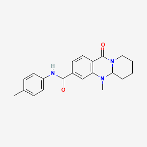 molecular formula C21H23N3O2 B2807661 5-methyl-N-(4-methylphenyl)-11-oxo-5,6,7,8,9,11-hexahydro-5aH-pyrido[2,1-b]quinazoline-3-carboxamide CAS No. 1574583-97-3