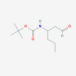 molecular formula C11H21NO3 B2807662 tert-butyl N-(1-oxohexan-3-yl)carbamate CAS No. 1782615-98-8