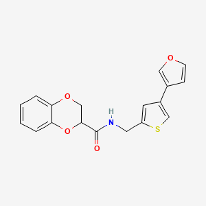 N-[[4-(Furan-3-yl)thiophen-2-yl]methyl]-2,3-dihydro-1,4-benzodioxine-3-carboxamide