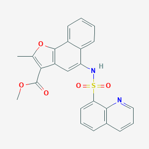 molecular formula C24H18N2O5S B280767 METHYL 2-METHYL-5-(QUINOLINE-8-SULFONAMIDO)NAPHTHO[1,2-B]FURAN-3-CARBOXYLATE 