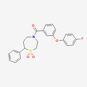 (1,1-Dioxido-7-phenyl-1,4-thiazepan-4-yl)(3-(4-fluorophenoxy)phenyl)methanone