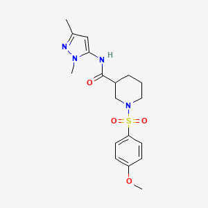 N-(1,3-dimethyl-1H-pyrazol-5-yl)-1-((4-methoxyphenyl)sulfonyl)piperidine-3-carboxamide