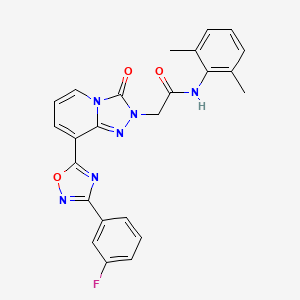 molecular formula C24H19FN6O3 B2807684 N-(2,6-dimethylphenyl)-2-{8-[3-(3-fluorophenyl)-1,2,4-oxadiazol-5-yl]-3-oxo-2H,3H-[1,2,4]triazolo[4,3-a]pyridin-2-yl}acetamide CAS No. 1113103-24-4