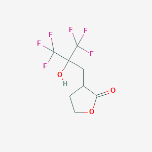 molecular formula C8H8F6O3 B028077 Dihydro-3-(2-hydroxy-3,3,3-trifluoro-2-trifluoromethylpropyl)-2(3H)-furanone CAS No. 101833-16-3